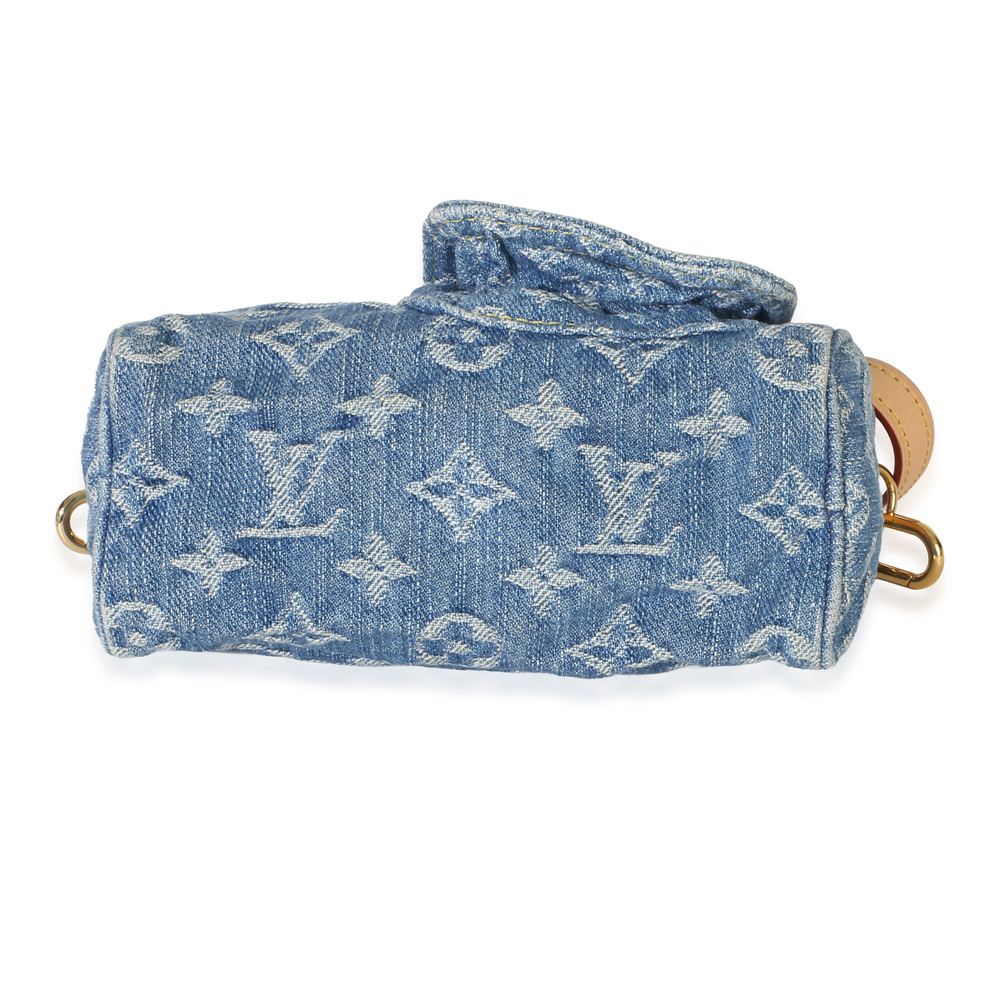 Louis Vuitton Blue Monogram Denim Nano Speedy - Picture 5 of 8